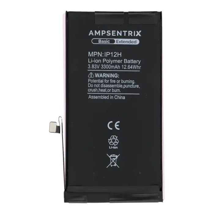  AmpSentrix Basic battery for iPhone 12 / 12 Pro (high capacity 3300 mAh) Фото 2
