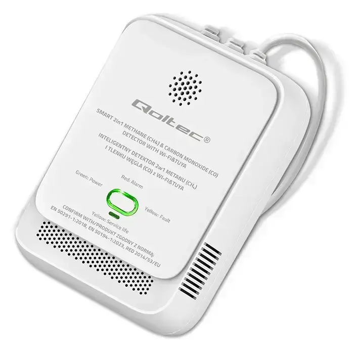 Qoltec Certified natural gas and carbon monoxide (CO) leak detector | CH4 | CO | NG | Tuya | Wi-Fi | 85dB alarm | LED Photo 8