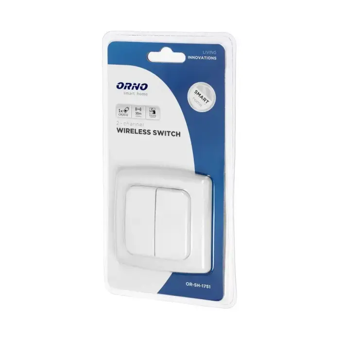 Switch with 2 channels and radio transmitter, used for wireless control of flush-mounted switches and sockets (OR-SH-1751) Photo 5
