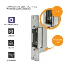 Qoltec Electric strike With lock and memory + mounting plate | 12V | Stainless steel Foto 3