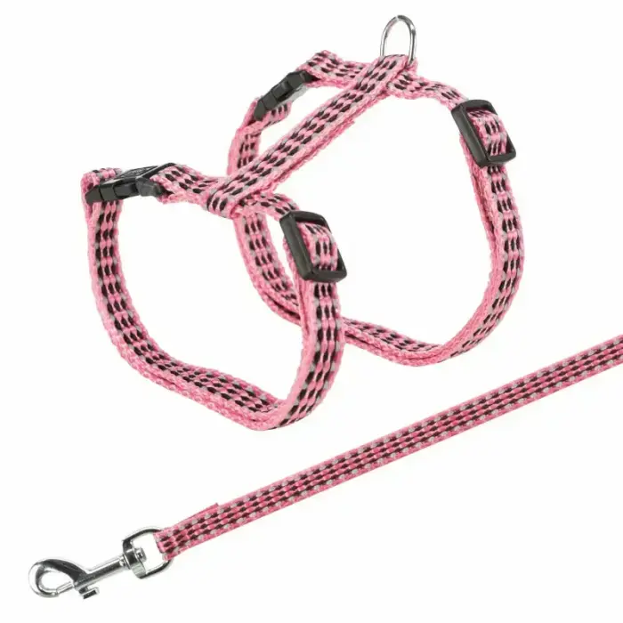 Krūšu siksna ar pavadu kaķiem - Trixie Harness with Lead, Reflecting 22/42cm/10mm, Lead 1.20m Photo 3