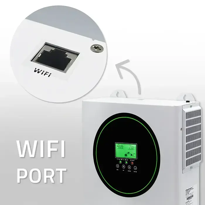 Qoltec Hybrid Solar Inverter Off-Grid 1500W | 100A | 12V| MPPT | Sinus | Wi-Fi optional| Power factor 1.0  Photo 9