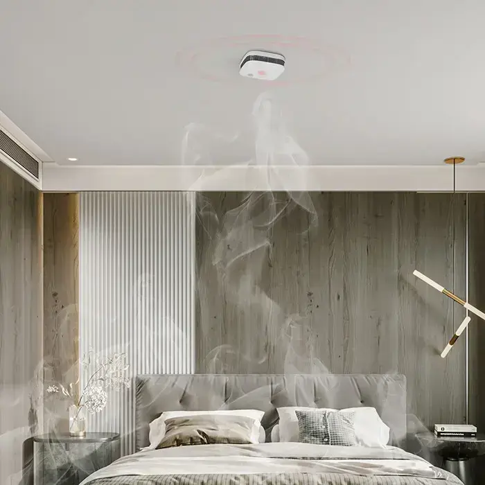 Qoltec Certified wireless smoke detector with battery | Tuya | Wi-fi |  sensor service life 10 years | alarm 85dB | LED Фото 2
