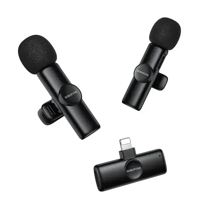 Borofone Lavalier wireless microphone BFK16A Winner Lightning black - 2 pieces Photo 5