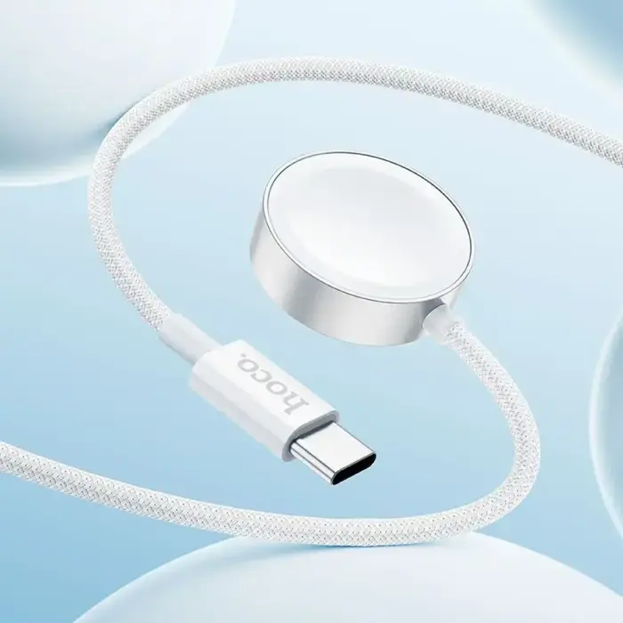 Wireless charger Hoco 2,5W USB C compatible with Apple Watch and Samsung Watch CW59 white Foto 8