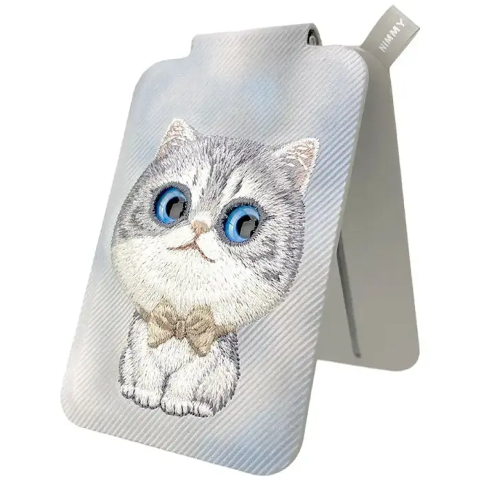 Magnetic phone wallet stand  Nimmy New Big-Eye Cute Pets 2.0 Cat grey Foto 3