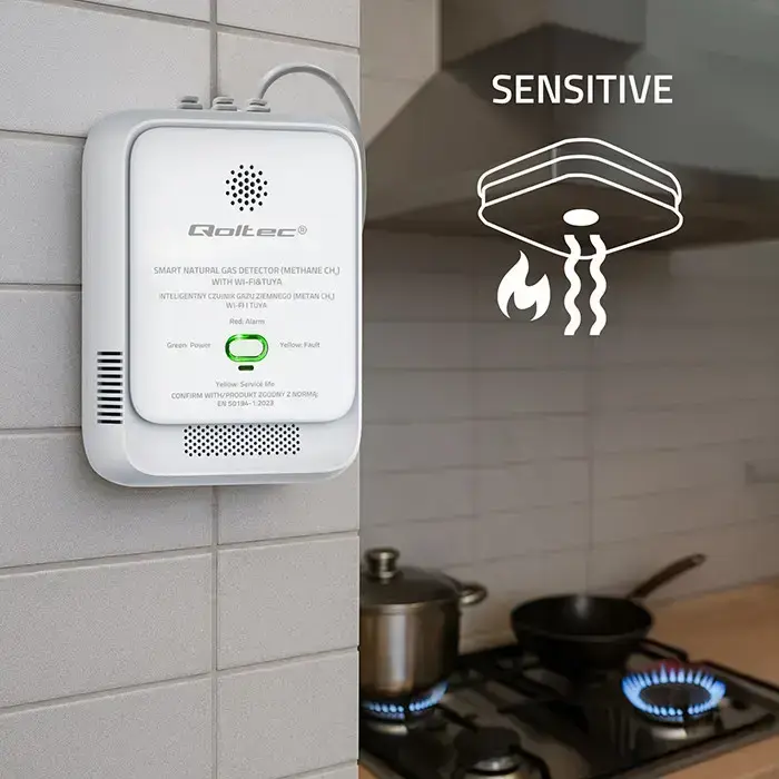 Qoltec Certified Natural Gas Leak Sensor | CH4 detector | NG | Tuya | Wi-Fi | 85dB alarm | LED  Photo 6