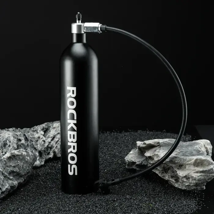 Rockbros Tubeless Tire Inflator 200 PSI 1.2l - Black Photo 8