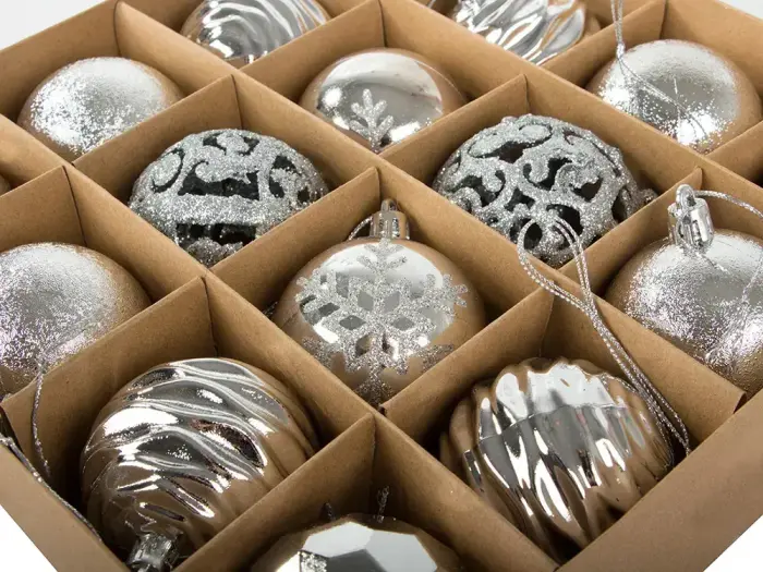 Christmas tree decoration balls 16 pcs silver Photo 2