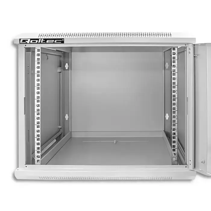 Qoltec RACK Cabinet 19" | 9U | 600 x 500 x 600 | Tempered doors | Hanging | Steel case | Lock | Grey Foto 8