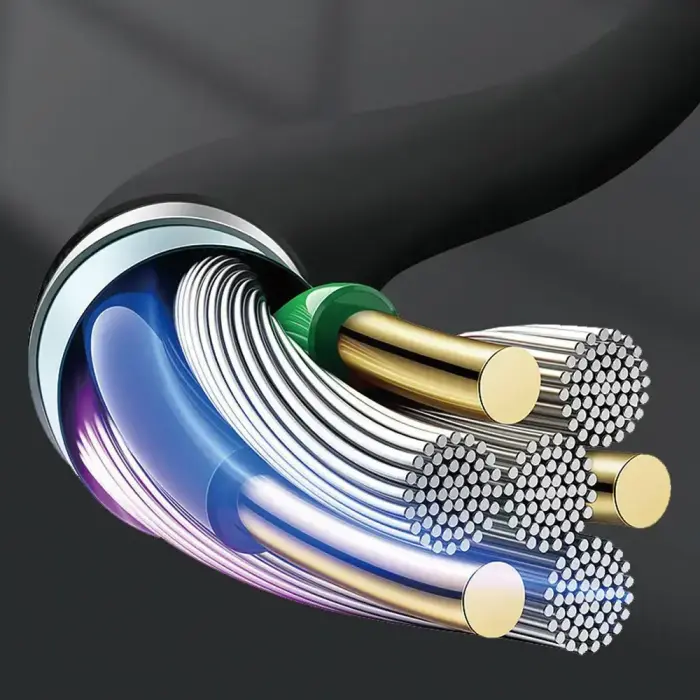 Dudao L12S AUX cable mini jack 3.5mm 1m 3-pole stereo - black Photo 2