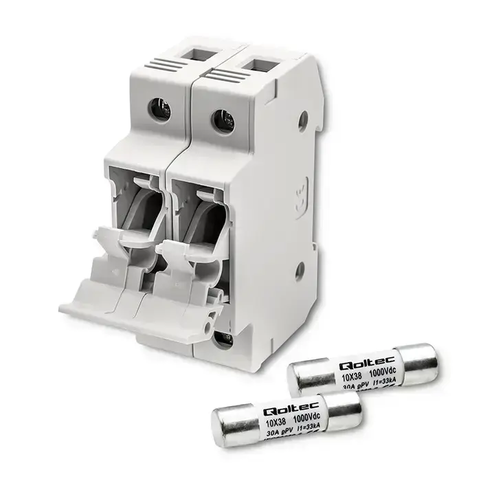 Qoltec Fuse base + DC fuse |2P |1000V |30A |10x38 |solar Foto 12