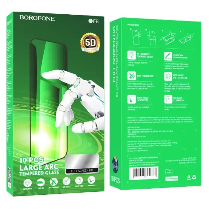 Borofone Tempered glass BF8 Diamond Armor Full Screen 5D Large Arc for Iphone X/XS/11 Pro - 10 pieces Foto 9
