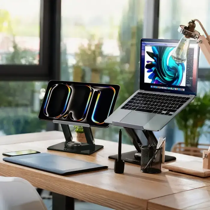 Wozinsky WRS-CPY84SB 360 Aluminum Laptop and Tablet Stand + Free Smartphone Stand - Black Фото 35