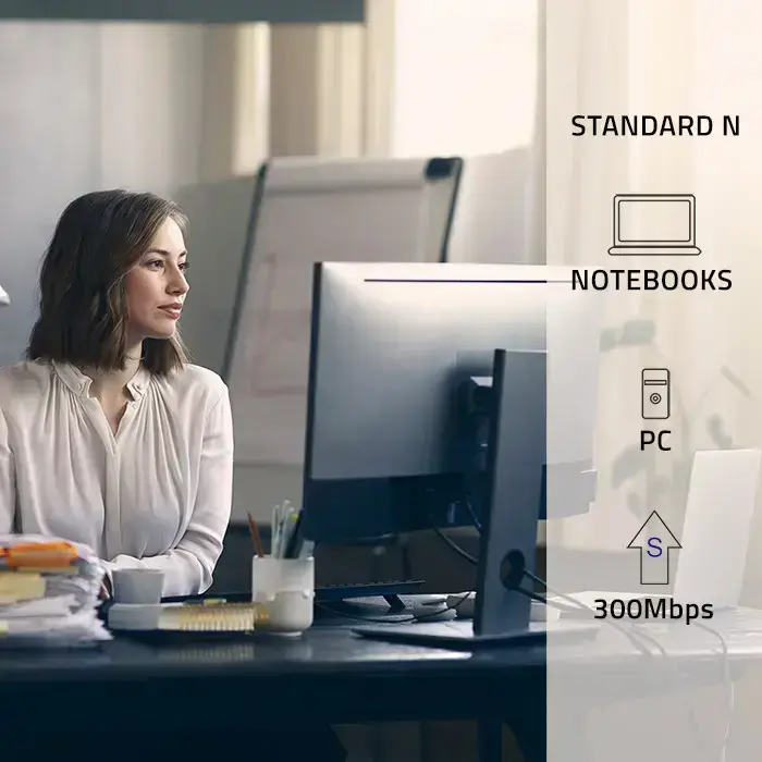 Qoltec Wireless Ultra High Speed Mini Adapter NANO WiFi | Standard N | USB 2.0 | 300Mbps Foto 3