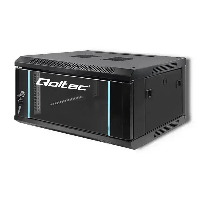 Qoltec RACK Cabinet 19" | 4U | 600 x 280 x 450 | Tempered doors | Hanging | Steel case | Lock | Black Foto 13