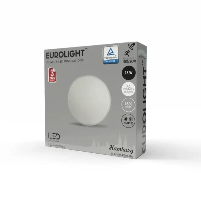 Hamburg LED šviestuvas 18W 4000K IP65 su judesio davikliu Eurolight Foto 2