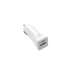 CAR CHARGER MX KAPPA 18W PD+QC, USB-A+C+ C/C CABLE 20W PD, WHITE Foto 1