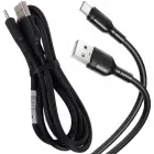Fusion universālais uzlādes kabelis no USB-A uz TYPE-C | 1 m | 2,1 A | melns Foto 1