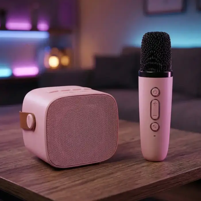 Blavec Portable Bluetooth Speaker WS-07 Karaoke Party - 5W with 2 microphones (WS07-2MP) pink Photo 5