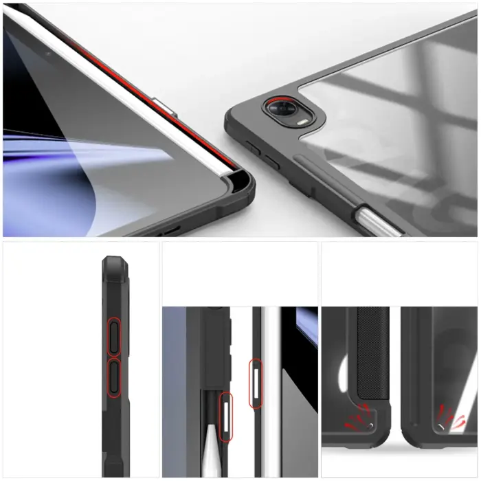 Dux Ducis Toby Armored Flip Smart Case for Oppo Pad with Stylus Holder Black Photo 22