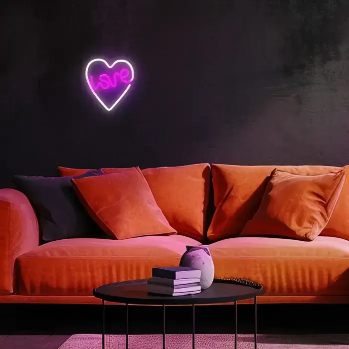 Neon LED Light LOVE HEART purple white NNE02 Neolia Фото 8