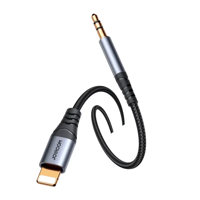 Joyroom stereo audio cable AUX 3.5 mm mini jack - Lightning for iPhone iPad 1.2 m black (SY-A06) Photo 5