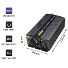 Qoltec Monolith voltage converter 1200 MS Wave |12V to 230V | 600/1200W | USB Photo 4