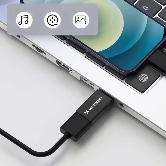 Wozinsky W10GY1S USB-C - USB-A 3.2 10Gb|s Adapter - Black Фото 7