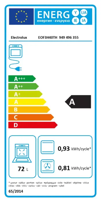 Electrolux cepeškrāsns, iebūv., 72L, melna Foto 8