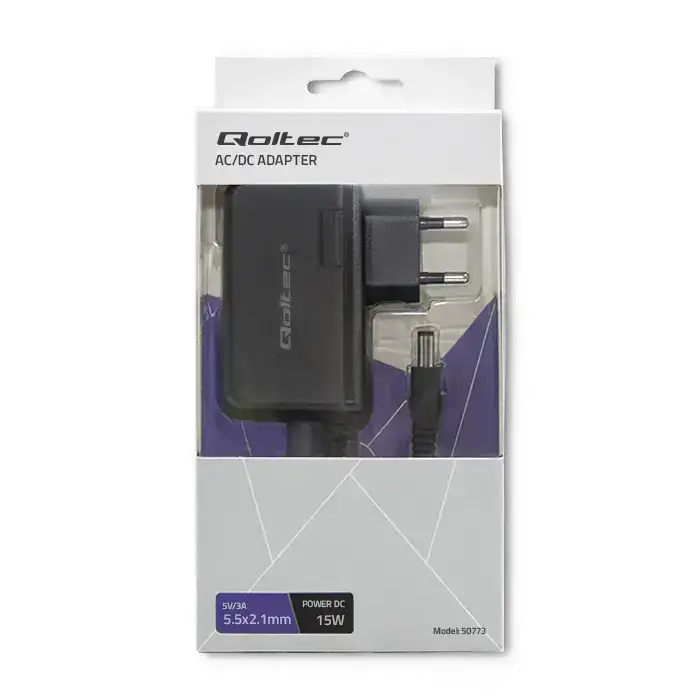 Qoltec Plug-in power supply 15W | 5V | 3A | 5.5*2.1 Foto 3