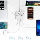 Orico PDC25 25W 6in1 Power Strip 2x AC + 2x USB-A + 2x USB-C - White Foto 6