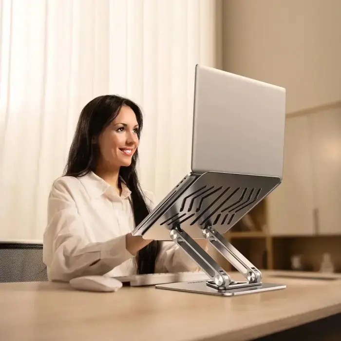 Wozinsky WRS-CPY84SS Aluminum Laptop and Tablet Stand + Free Smartphone Stand - Silver Photo 8