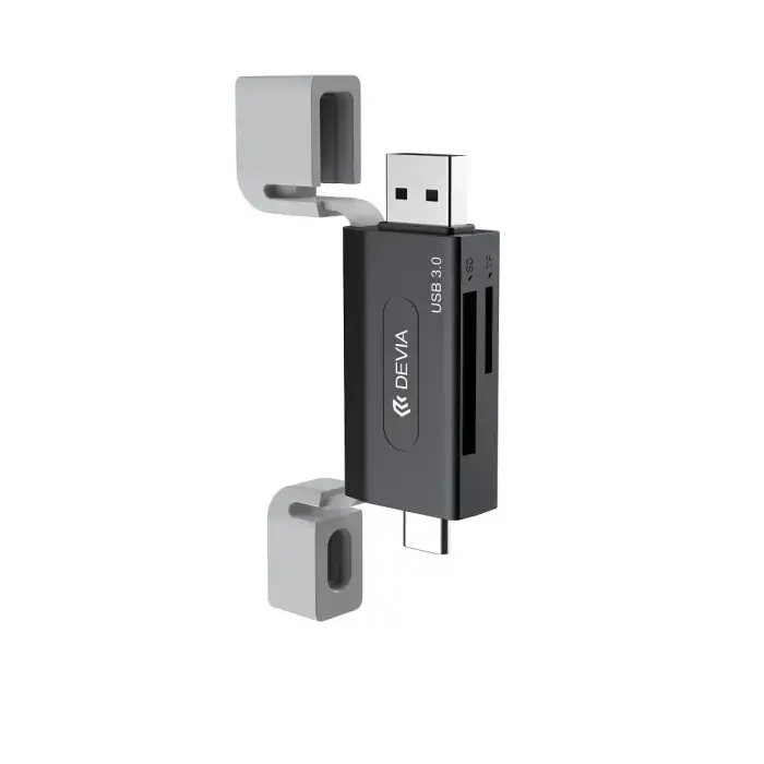 Devia card reader 2in1 EL240 USB/USB-C 3.0 black Фото 2