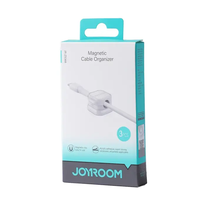Joyroom JR-ZS368 magnetic cable organizer - white (3 pcs.) Foto 5
