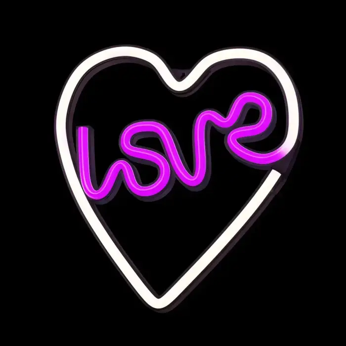 Neon LED Light LOVE HEART purple white NNE02 Neolia Фото 3