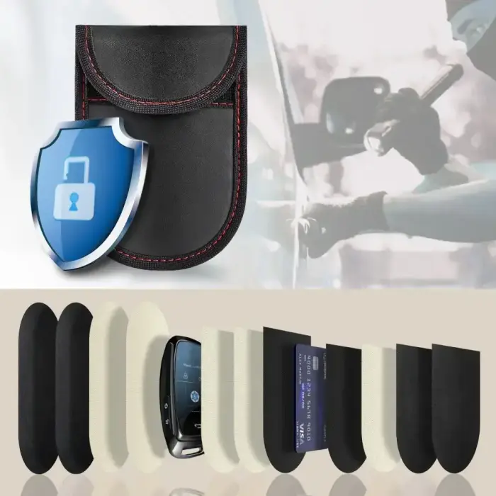 KLATKA FARADAYA TECH-PROTECT KLR100 POUCH KEYLESS RFID SIGNAL BLOCKER CASE BLACK/RED Foto 2