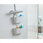 Подвесная многофункциональная полка для ванной 25x9x28см белая Фото 2