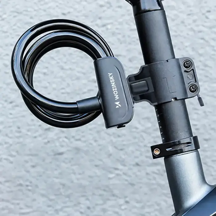 Wozinsky WPB-01R Portable Bike Lock with Anti-Theft Cable and 2 Keys for Electric Bikes and Motorcycles - Black Фото 7