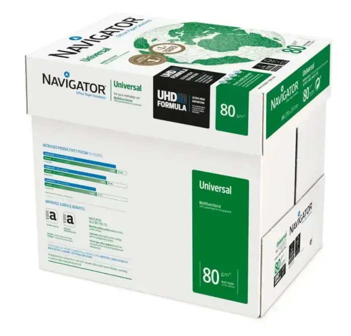 Papīrs NAVIGATOR UNIVERSAL A4 80g/m2, 500 loksnes/iepakojumā Foto 2