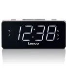 Lenco radio pulkstenis, ar lielu displeju, balts Foto 1