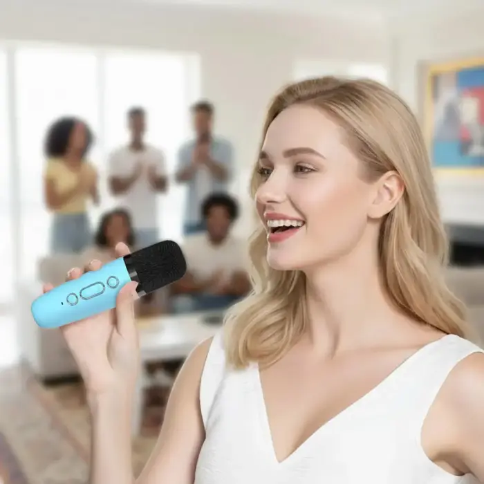 Blavec Portable Bluetooth Speaker WS-07 Karaoke Party - 5W with 2 microphones (WS07-2MBL) blue Foto 4
