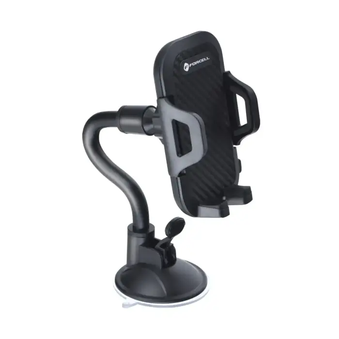 Car phone holder Forcell F-Grip Carbon Bracket arm 17cm windshield black Photo 5