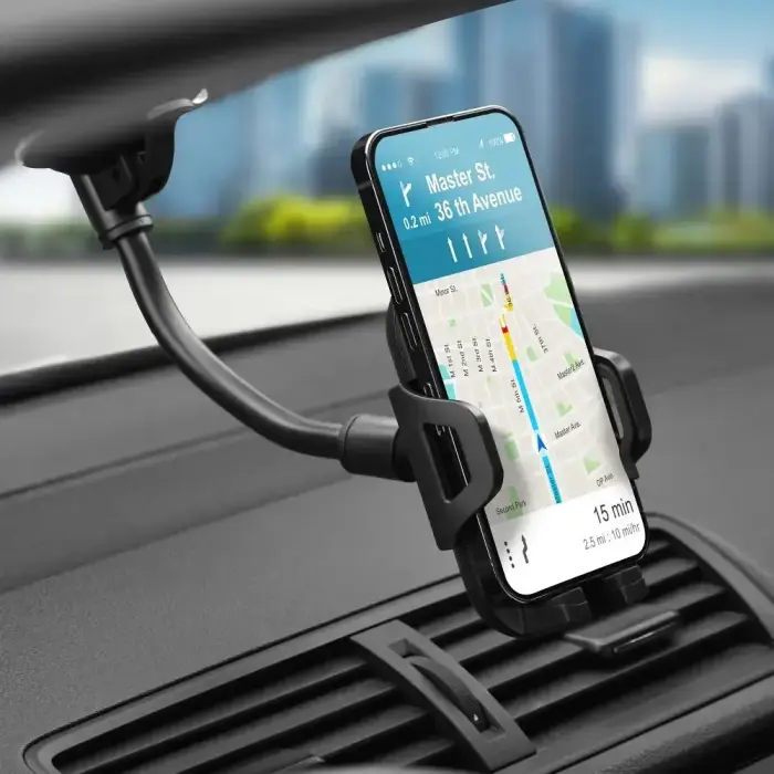 Car phone holder Forcell F-Grip Carbon Bracket arm 17cm windshield black Photo 13