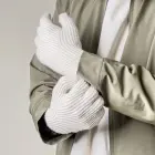 Braided telephone gloves with cutouts for fingers - beige Foto 9