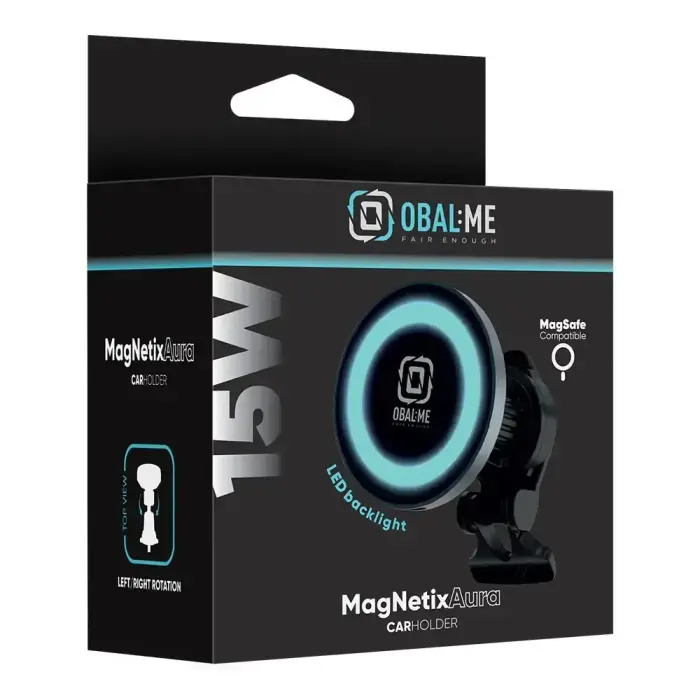 OBAL:ME MagNetix Aura Wireless Car Charger Mount 15W Black Фото 5