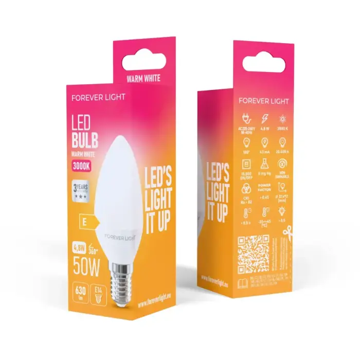 Forever Light LED Bulb E14 C37 4.8W 630lm 3000K class E Photo 6