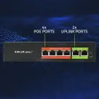 Qoltec FAST Ethernet PoE SWITCH | 4x RJ45 PoE | 2x RJ45 Uplink | 65W | 10/100 Mb/s Фото 7