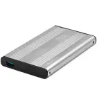 Qoltec Aluminium External Hard Drive Case HDD SSD 2.5'' SATA3 | USB 3.0 | Silver Foto 1