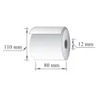 Termopapīra rullis 80x110mm, 110m, 55g., 2 gab / iepak Foto 2